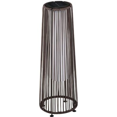 Outsunny Linterna de Jardín de Ratán Sintético Ø21,5x61 cm, Marrón Farola Solar Exterior, Luces LED, Encendido y Apagado Automático, Impermeable, Terraza Balcón Patio Outsunny Linterna de Jardín de Ratán Sintético Ø21,5x61 cm, Marrón Farola Solar Exterior, Luces LED, Encendido y Apagado Automático, Impermeable, Terraza Balcón Patio