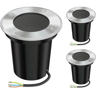 ledscom.de 3x Lámpara empotrada en el suelo BOLI para exteriores, IP67, acero inoxidable, redonda, 108mm Ø, 1x GU10 máx. 15W ledscom.de 3x Lámpara empotrada en el suelo BOLI para exteriores, IP67, acero inoxidable, redonda, 108mm Ø, 1x GU10 máx. 15W