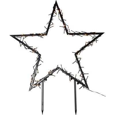 Eglo LED decoración con pincho para tierra Spiky, adorno de jardín exterior, estrella decorativa de jardín, adorno de Navidad iluminada de acero negro, luz cálida, IP44 Eglo LED decoración con pincho para tierra Spiky, adorno de jardín exterior, estrella decorativa de jardín, adorno de Navidad iluminada de acero negro, luz cálida, IP44