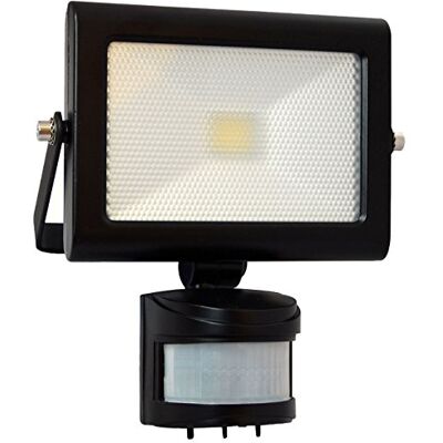 Tibelec Proyector LED extra plana con detector de movimiento aluminio/vidrio 10 W negro Tibelec Proyector LED extra plana con detector de movimiento aluminio/vidrio 10 W negro