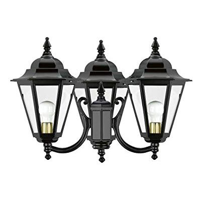 NOVOLUX - Luminaria para poste 3 brazos elite 6 IP43 E27 3x70W 450mm Cristal transparente Negro - Negro - 3x70W - Outdoor lamp NOVOLUX - Luminaria para poste 3 brazos elite 6 IP43 E27 3x70W 450mm Cristal transparente Negro - Negro - 3x70W - Outdoor lamp