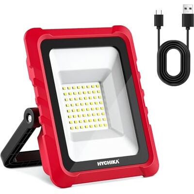 HYCHIKA BETTER TOOLS FOR BETTER LIFE HYCHIKA Foco LED Recargable,20W 2000LM 6500K, Con Puertos de Carga USB Y Tipo C, IP65 Resistente al Agua, Adecuado Para Camping al Aire Libre, Obras HYCHIKA BETTER TOOLS FOR BETTER LIFE HYCHIKA Foco LED Recargable,20W 2000LM 6500K, Con Puertos de Carga USB Y Tipo C, IP65 Resistente al Agua, Adecuado Para Camping al Aire Libre, Obras