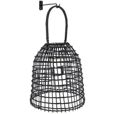 AlexandreHouse FAROL RATTAN NEGRO C/SOP PARED METAL AlexandreHouse FAROL RATTAN NEGRO C/SOP PARED METAL