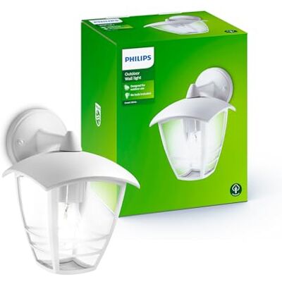 Philips Lámpara de pared, 1 x 60 W, 220 V, color blanco Philips Lámpara de pared, 1 x 60 W, 220 V, color blanco