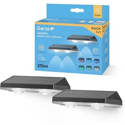 Garza LED APLIQUE SOLAR AMARU 25LM RGB 1+1 Garza LED APLIQUE SOLAR AMARU 25LM RGB 1+1
