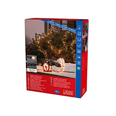 Konstsmide Micro LED Compactlights Guirnalda de luces con enrollador de cable, 800 diodos de color ámbar, transformador externo de 30 V, 6 W, cable negro Konstsmide Micro LED Compactlights Guirnalda de luces con enrollador de cable, 800 diodos de color ámbar, transformador externo de 30 V, 6 W, cable negro