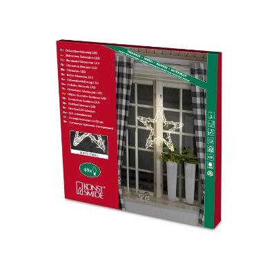 Konstsmide Estrella con luces led blancas (48 diodos blancos, transformador interno de 24 V, cable blanco), color blanco Konstsmide Estrella con luces led blancas (48 diodos blancos, transformador interno de 24 V, cable blanco), color blanco