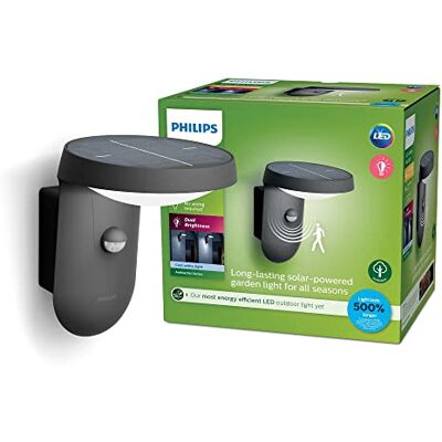 Philips Aplique exterior de pared Tyla 9W Luz Neutra 4000k, con sensor de movimiento, protección IP44 Philips Aplique exterior de pared Tyla 9W Luz Neutra 4000k, con sensor de movimiento, protección IP44
