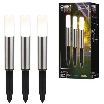 Briloner Junca Juego de 3 Farolas LED para Jardín - Extensión Briloner Junca Juego de 3 Farolas LED para Jardín - Extensión