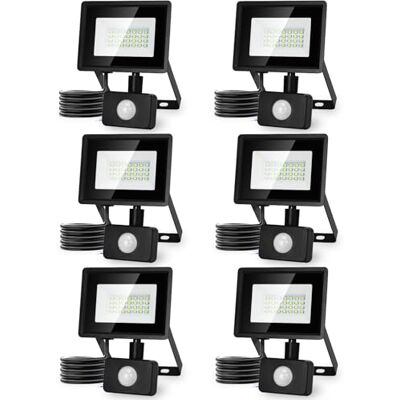Aigostar - 6Uds Foco LED con Sensor Movimiento 20W,1650LM Super Brillo Focos LED Exterior IP65 Impermeable,Blanco Frío 6500K Proyector Led Exterior,Perfectas para Jardín, Garaje, Patio, etc Aigostar - 6Uds Foco LED con Sensor Movimiento 20W,1650LM Super Brillo Focos LED Exterior IP65 Impermeable,Blanco Frío 6500K Proyector Led Exterior,Perfectas para Jardín, Garaje, Patio, etc