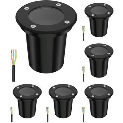 ledscom.de 6x lámpara empotrada en el suelo BOLI para exteriores, IP67, negra, redonda, 108mm Ø, 1x GU10 máx. 15W ledscom.de 6x lámpara empotrada en el suelo BOLI para exteriores, IP67, negra, redonda, 108mm Ø, 1x GU10 máx. 15W