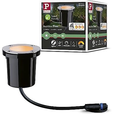 Paulmann Luminaria exterior LED Smart Home Zigbee, empotr.en el suelo 1m IP65 control luz blanca red., 1x4,6 W regulable negro acero inox 2000K Paulmann Luminaria exterior LED Smart Home Zigbee, empotr.en el suelo 1m IP65 control luz blanca red., 1x4,6 W regulable negro acero inox 2000K