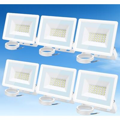 Aigostar Foco LED Exterior 20w,1650LM Foco Proyector LED,IP65 Impermeable Luz de Seguridad,Natural 4000K Luces led exterior, Para Jardín, Patio,Garaje,Paquete de 6 Aigostar Foco LED Exterior 20w,1650LM Foco Proyector LED,IP65 Impermeable Luz de Seguridad,Natural 4000K Luces led exterior, Para Jardín, Patio,Garaje,Paquete de 6