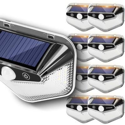 Aigostar Luz Solar Exterior 8 Unidades, 3 Modos, 270° Súper Brillante,Focos Led Exterior Solares con Sensor de Movimiento, IP65 Impermeable luces Solares para Jardín,Patio,Garaje,6500K Aigostar Luz Solar Exterior 8 Unidades, 3 Modos, 270° Súper Brillante,Focos Led Exterior Solares con Sensor de Movimiento, IP65 Impermeable luces Solares para Jardín,Patio,Garaje,6500K