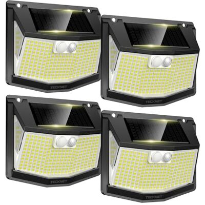 TECKNET Luz Solar Exterior, 248 LED/300° Iluminación Potente, Focos Led Exterior Solares con Sensor de Movimiento, 3 Modes IP66 Impermeable Luces Solares para Jardín, Garaje, Patio, 4 Paquete TECKNET Luz Solar Exterior, 248 LED/300° Iluminación Potente, Focos Led Exterior Solares con Sensor de Movimiento, 3 Modes IP66 Impermeable Luces Solares para Jardín, Garaje, Patio, 4 Paquete