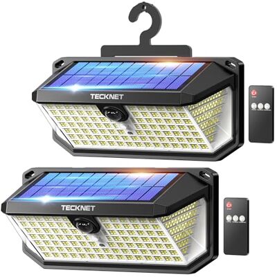 TECKNET Luz Solar Exterior, 546 LED, Iluminación de 300°, IP66 Impermeable TECKNET Luz Solar Exterior, 546 LED, Iluminación de 300°, IP66 Impermeable