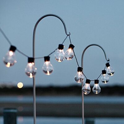 Lights4fun Guirnalda Solar de 20 Bombillas Decorativas con LED Blancos Cálidos para Exteriores Lights4fun Guirnalda Solar de 20 Bombillas Decorativas con LED Blancos Cálidos para Exteriores