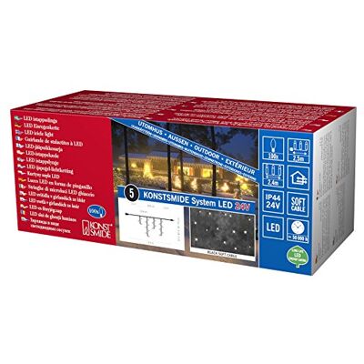 Konstsmide 4611 – 107 – Cortina de Hightech Ampliación de sistema de iluminación LED lluvia/de hielo para exterior (IP44)/VDE/100 diodos de blanco cálido/Negro Soft Cable Konstsmide 4611 – 107 – Cortina de Hightech Ampliación de sistema de iluminación LED lluvia/de hielo para exterior (IP44)/VDE/100 diodos de blanco cálido/Negro Soft Cable