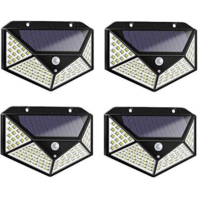 tempo di saldi Cuatro focos de exterior de energía solar con 100 LED y sensor crepuscular tempo di saldi Cuatro focos de exterior de energía solar con 100 LED y sensor crepuscular