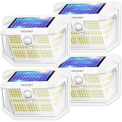 TECKNET Luz Solar Exterior Jardin con Sensor Movimiento, 4 Paquete/3 Modos TECKNET Luz Solar Exterior Jardin con Sensor Movimiento, 4 Paquete/3 Modos
