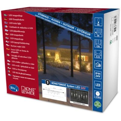 Konstsmide Sistema de extensión de iluminación LED de alta tecnología (motivo de carámbanos, 50 diodos de blanco cálido, 3 W, transparente) Konstsmide Sistema de extensión de iluminación LED de alta tecnología (motivo de carámbanos, 50 diodos de blanco cálido, 3 W, transparente)