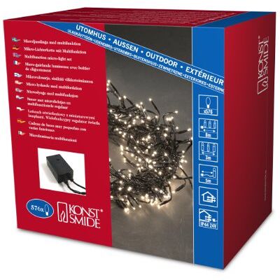 Konstsmide Microlight Guirnalda de luces (576 bombillas transparentes, multifunción, transformador externo de 24 V, cable negro) Konstsmide Microlight Guirnalda de luces (576 bombillas transparentes, multifunción, transformador externo de 24 V, cable negro)