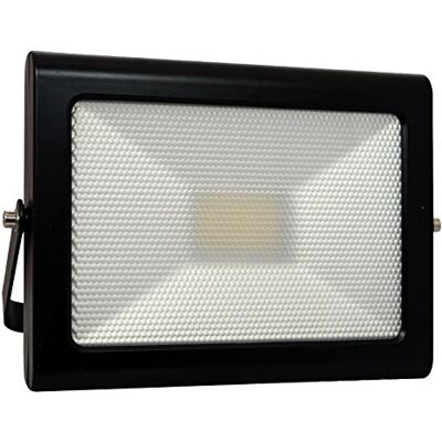 Tibelec Proyector LED extra plana aluminio/vidrio 50 W negro Tibelec Proyector LED extra plana aluminio/vidrio 50 W negro