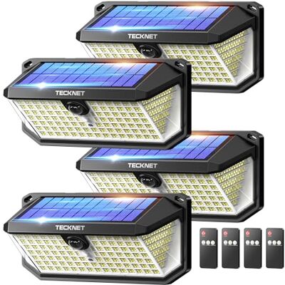 TECKNET Luz Solar Exterior, 546 LED, Iluminación de 300°, IP66 Impermeable TECKNET Luz Solar Exterior, 546 LED, Iluminación de 300°, IP66 Impermeable