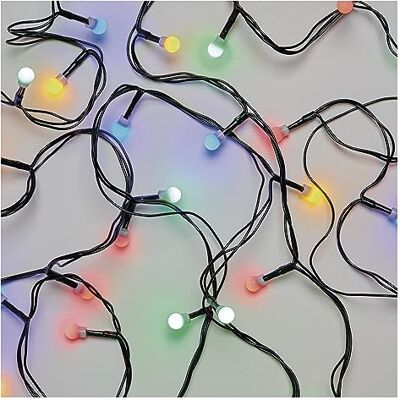 EMOS Guirnalda de luces LED Cherry multicolor para interior y exterior, 8 m de largo, 80 ledes en forma de bola, diámetro de 1 cm, 8 modos de luz, fuente de alimentación y transformador, para fiestas EMOS Guirnalda de luces LED Cherry multicolor para interior y exterior, 8 m de largo, 80 ledes en forma de bola, diámetro de 1 cm, 8 modos de luz, fuente de alimentación y transformador, para fiestas