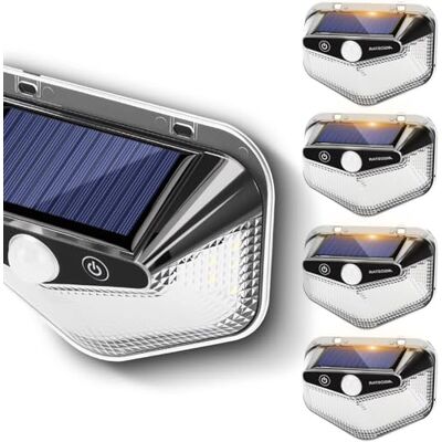 Aigostar Luz Solar Exterior 4 Unidades, 3 Modos, 270° Súper Brillante,Focos Led Exterior Solares con Sensor de Movimiento, IP65 Impermeable luces Solares para Jardín,Patio,Garaje,6500K Aigostar Luz Solar Exterior 4 Unidades, 3 Modos, 270° Súper Brillante,Focos Led Exterior Solares con Sensor de Movimiento, IP65 Impermeable luces Solares para Jardín,Patio,Garaje,6500K