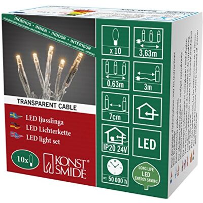 Konstsmide 6350 – 823 LED Luz Cadena, plástico, transparente Konstsmide 6350 – 823 LED Luz Cadena, plástico, transparente