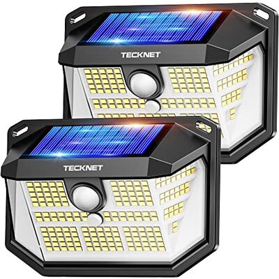 TECKNET Luz Solar Exterior Jardin con Sensor Movimiento, 2 Paquete/3 Modos TECKNET Luz Solar Exterior Jardin con Sensor Movimiento, 2 Paquete/3 Modos
