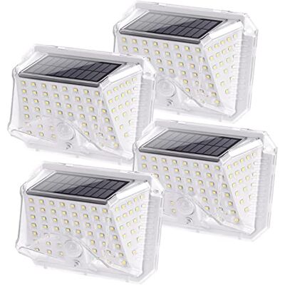Aigostar Luz Solar Exterior,Luces LED Solares Exteriores【4 Pack / 3 Modos】con Sensor de Movimiento,270º Impermeable IP65 para Jardín Camino Entrada Garaje Patio Aigostar Luz Solar Exterior,Luces LED Solares Exteriores【4 Pack / 3 Modos】con Sensor de Movimiento,270º Impermeable IP65 para Jardín Camino Entrada Garaje Patio