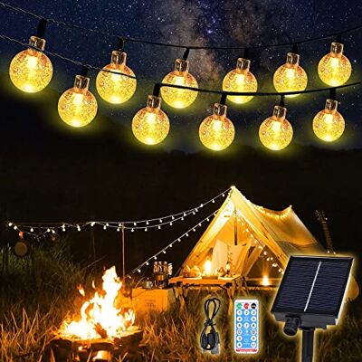 SALCAR 15m Guirnaldas Luces Exterior Solares, 60 LED Bola Cristal Guirnalda Luces Solar IP44 Impermeablet con 8 Modes y mando a distancia para Jardín, Patio, Fiesta (Blanco Calido) SALCAR 15m Guirnaldas Luces Exterior Solares, 60 LED Bola Cristal Guirnalda Luces Solar IP44 Impermeablet con 8 Modes y mando a distancia para Jardín, Patio, Fiesta (Blanco Calido)