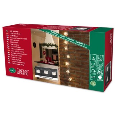 Konstsmide Konst Smide Guirnalda con luces led (efecto holográfico, 10 diodos de luz blanca cálida, transformador interior de 24 V, cable transparente) Konstsmide Konst Smide Guirnalda con luces led (efecto holográfico, 10 diodos de luz blanca cálida, transformador interior de 24 V, cable transparente)