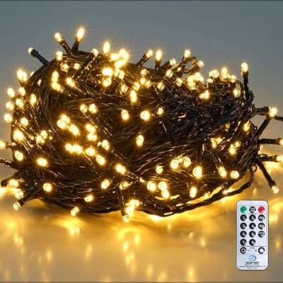 SALCAR 23m 360 LEDs Cadena de Luces, IP44 Impermeable Cadena Ligera Navidad, Cadena Luminosa con 8 Modos, Decoración Interior Exterior para Jardín Balcón Fiestas (Blanco cálido) SALCAR 23m 360 LEDs Cadena de Luces, IP44 Impermeable Cadena Ligera Navidad, Cadena Luminosa con 8 Modos, Decoración Interior Exterior para Jardín Balcón Fiestas (Blanco cálido)