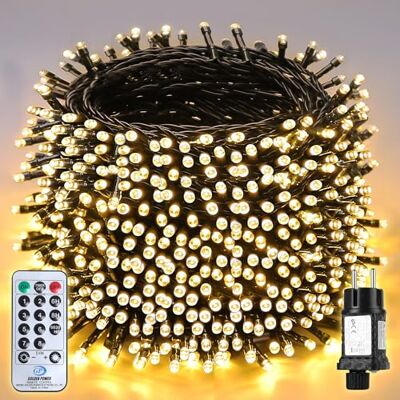 SALCAR Luces de Navidad, 80m 1330LED Luzes para árbol de Navidad con Mando, 8 Modos y Temporizador, Impermeable Guirnalda Luces Exterior para Jardín, Balcón, Nozze, Fiesta, Blanco Cálido SALCAR Luces de Navidad, 80m 1330LED Luzes para árbol de Navidad con Mando, 8 Modos y Temporizador, Impermeable Guirnalda Luces Exterior para Jardín, Balcón, Nozze, Fiesta, Blanco Cálido