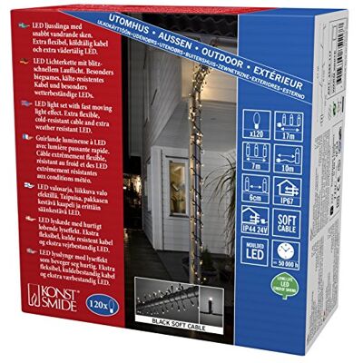 Konstsmide 4585 – 117 LED Luz Cadena, plástico, color negro Konstsmide 4585 – 117 LED Luz Cadena, plástico, color negro
