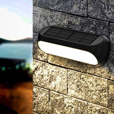 Generic Lámpara solar para exterior, jardín, lámpara de pared con luz blanca cálida y cambio de color, 1 pieza IP65 resistente al agua solar para decoración exterior, pared, escaleras, balcón, iluminación de Generic Lámpara solar para exterior, jardín, lámpara de pared con luz blanca cálida y cambio de color, 1 pieza IP65 resistente al agua solar para decoración exterior, pared, escaleras, balcón, iluminación de