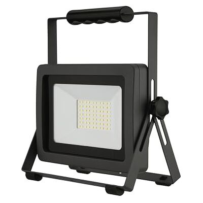 REV Foco LED para construcción, 50 W, 4250 lm, IP65, 6500 K, aluminio resistente, para obras, taller y sótano, cable de goma de 1,5 m, color gris antracita y plateado REV Foco LED para construcción, 50 W, 4250 lm, IP65, 6500 K, aluminio resistente, para obras, taller y sótano, cable de goma de 1,5 m, color gris antracita y plateado