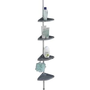 Wenko Estante de ducha telescópico Easy Silver, 4 estantes, 8 ganchos, aluminio, 26 x 78-265 x 19,5 cm, plateado Wenko Estante de ducha telescópico Easy Silver, 4 estantes, 8 ganchos, aluminio, 26 x 78-265 x 19,5 cm, plateado