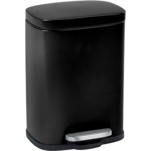 Wenko Leno Easy Close Cubo de basura con pedal (5 L, con tapa y descenso automático, soporte para bolsa integrado, acero lacado, 2,5 x 9 x 29,5 cm), color negro Wenko Leno Easy Close Cubo de basura con pedal (5 L, con tapa y descenso automático, soporte para bolsa integrado, acero lacado, 2,5 x 9 x 29,5 cm), color negro