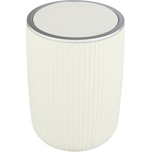Wenko Papelera Agropoli L blanco crema de 5,5 litros, con tapa abatible para el cuarto de baño, cubo de basura de plástico de calidad con diseño vívido y superficie texturizada, Ø 19 x 27 cm Wenko Papelera Agropoli L blanco crema de 5,5 litros, con tapa abatible para el cuarto de baño, cubo de basura de plástico de calidad con diseño vívido y superficie texturizada, Ø 19 x 27 cm
