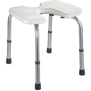 Wenko Taburete de baño higiénico Secura, regulable en altura Taburete de ducha con recortes higiénicos, capacidad de carga 120 kg, plástico, 46 x 36-46 x 53.5 cm, Blanco Wenko Taburete de baño higiénico Secura, regulable en altura Taburete de ducha con recortes higiénicos, capacidad de carga 120 kg, plástico, 46 x 36-46 x 53.5 cm, Blanco