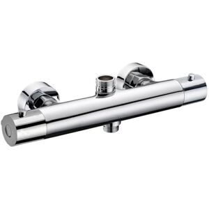 Kibath Grifo termostático para Columna de Ducha, Tacto Frio Grifería con Cuerpo antiquemaduras, con desviador Integrado, Cromo Brillo Kibath Grifo termostático para Columna de Ducha, Tacto Frio Grifería con Cuerpo antiquemaduras, con desviador Integrado, Cromo Brillo