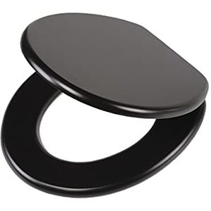 Tiger Asiento de Inodoro Leatherlook, 43.3 x 37.5 x 5.5 cm, MDF Madera, Negro Tiger Asiento de Inodoro Leatherlook, 43.3 x 37.5 x 5.5 cm, MDF Madera, Negro