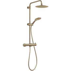 Gedy Columna de Ducha Star Plus 03 - Altura Ajustable, Oro Mate Gedy Columna de Ducha Star Plus 03 - Altura Ajustable, Oro Mate