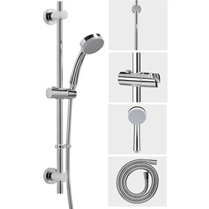 Croydex Presion Kit de riel elevador de ducha cromado, riel elevador de 68 cm, cabezal de ducha que aumenta la presión, manguera de acero inoxidable de 1,5 m y soporte ajustable para auriculares Croydex Presion Kit de riel elevador de ducha cromado, riel elevador de 68 cm, cabezal de ducha que aumenta la presión, manguera de acero inoxidable de 1,5 m y soporte ajustable para auriculares