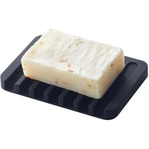 YAMAZAKI 7398 Flow Soap Tray, Black, Silicone, 11.5 x 8 x 1 cm YAMAZAKI 7398 Flow Soap Tray, Black, Silicone, 11.5 x 8 x 1 cm