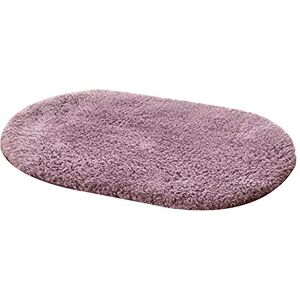 fuchsiaan Alfombra de baño antideslizante de 30 x 50 cm, color liso, esponjosa, absorción de agua, para baño, dormitorio, ducha, alfombra de decoración del hogar, gris y morado, 30 x 50 cm